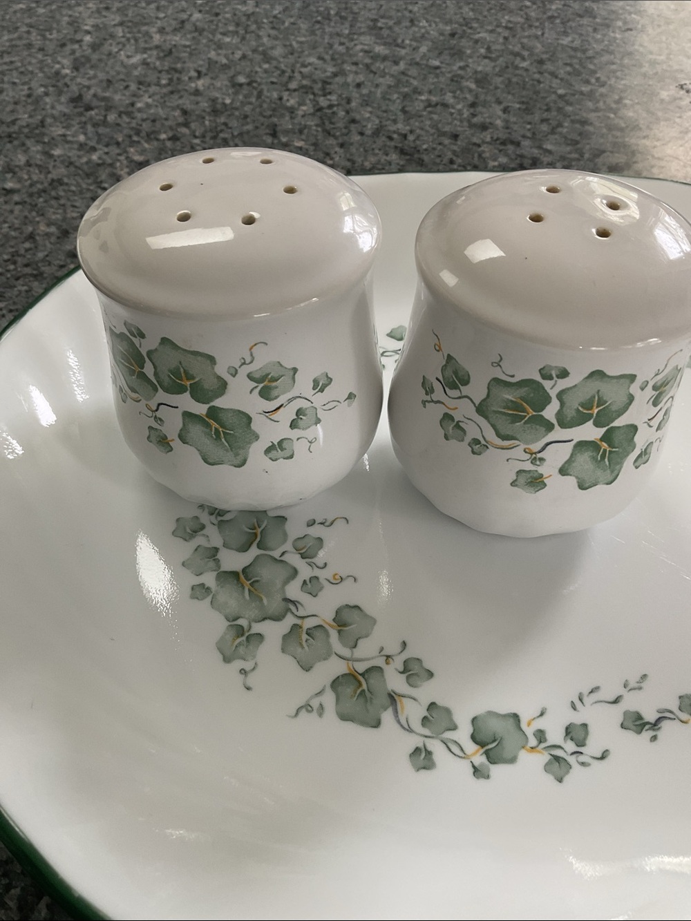 Corelle Calloway platter and salt and pepper shakers